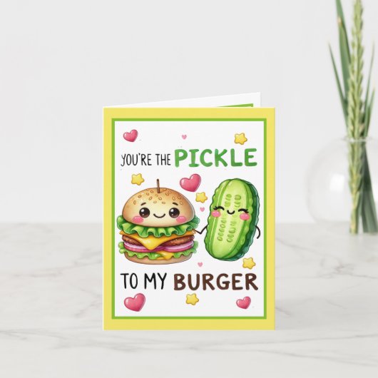 Schattigee Kawaii augurken en hamburgers Bedankkaart (Voorkant)