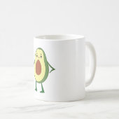 Schattigee kawaii avocado canvas tassen koffiemok (Voorkant rechts)