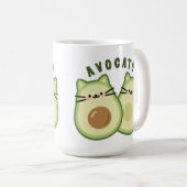 Schattigee Kawaii Avocado Cat Mashup Koffiemok (Voorkant rechts)