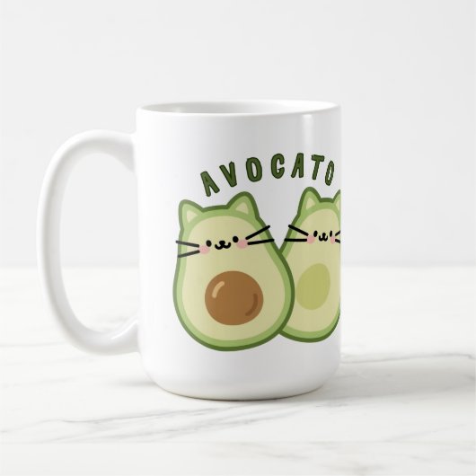 Schattigee Kawaii Avocado Cat Mashup Koffiemok (Links)