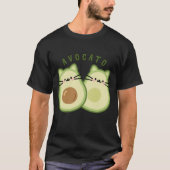 Schattigee Kawaii Avocado Cat Mashup T-shirt (Voorkant)