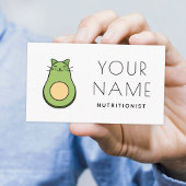 Schattigee Kawaii avocado kat voedingsdeskundige d Visitekaartje
