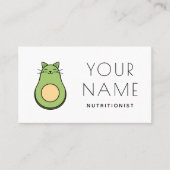 Schattigee Kawaii avocado kat voedingsdeskundige d Visitekaartje (Voorkant)