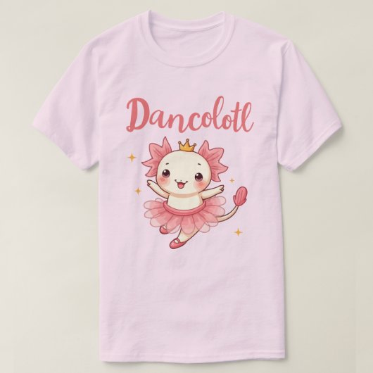 Schattigee Kawaii Axolotl Ballerina "Dancolotl" Tu T-shirt (Design voorkant)