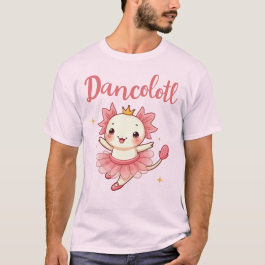 Schattigee Kawaii Axolotl Ballerina "Dancolotl" Tu T-shirt (Voorkant)