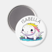 Schattigee Kawaii Axolotl Illustratie Gepersonalis Magneet (Voorkant / Achterkant)