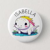 Schattigee Kawaii Axolotl Illustratie Gepersonalis Ronde Button 5,7 Cm (Voorkant)