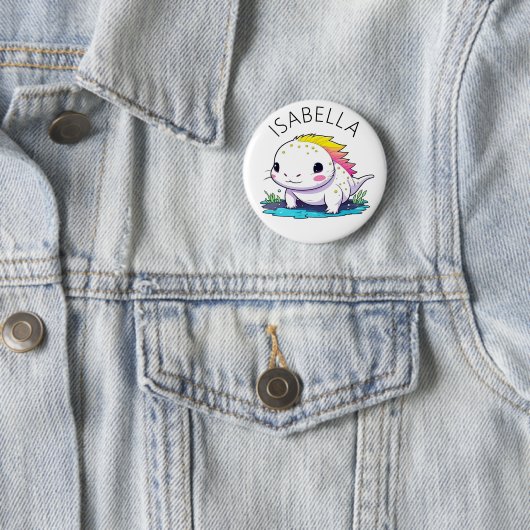 Schattigee Kawaii Axolotl Illustratie Gepersonalis Ronde Button 5,7 Cm (In situ)