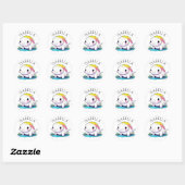 Schattigee Kawaii Axolotl Illustratie Gepersonalis Ronde Sticker (Vel)