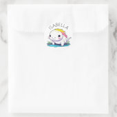 Schattigee Kawaii Axolotl Illustratie Gepersonalis Ronde Sticker (Tas)