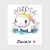 Schattigee Kawaii Axolotl Illustratie Gepersonalis Sticker (Vel)