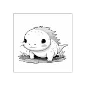 Schattigee Kawaii Axolotl illustratie Rubberstempel (Afrduk)