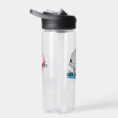 Schattigee Kawaii Axolotl in Water Gepersonaliseer Waterfles (Rechts)