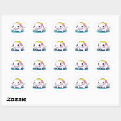 Schattigee Kawaii Axolotl in water Ronde Sticker (Vel)