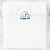 Schattigee Kawaii Axolotl in water Ronde Sticker (Tas)