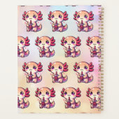 Schattigee Kawaii Axolotl met Bubble Tea Gepersona Planner (Achterkant)