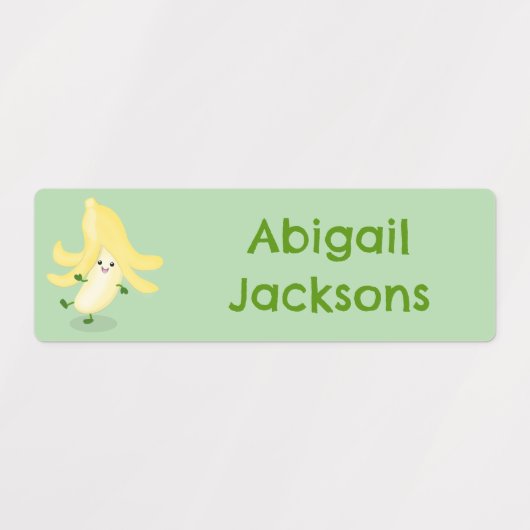 Schattigee Kawaii banaan cartoon gepersonaliseerd Labels (Design 2)