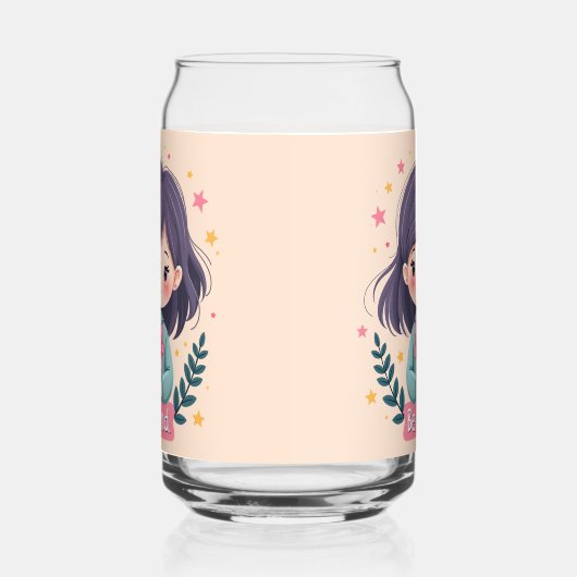 Schattigee Kawaii "Be Kind" Illustratie – Heilzame Blikvorm Glas (Rechts)