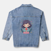 Schattigee Kawaii "Be Kind" Illustratie – Heilzame Denim Jacket (Achterkant)