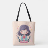Schattigee Kawaii "Be Kind" Illustratie – Heilzame Tote Bag (Achterkant)