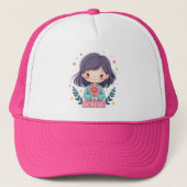 Schattigee Kawaii "Be Kind" Illustratie – Heilzame Trucker Pet (Voorkant)