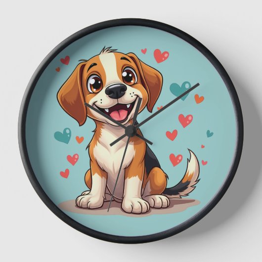 Schattigee Kawaii Beagle met harten speelse hond (Voorkant)