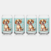Schattigee Kawaii Beagle met harten speelse hond Blikvorm Glas (Achterkant)