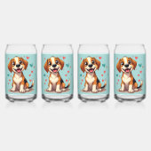 Schattigee Kawaii Beagle met harten speelse hond Blikvorm Glas (Voorkant)