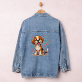 Schattigee Kawaii Beagle met harten speelse hond Denim Jacket (Hangar)