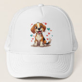 Schattigee Kawaii Beagle met harten speelse hond Trucker Pet (Voorkant)