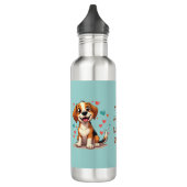 Schattigee Kawaii Beagle met harten speelse hond Waterfles (Links)