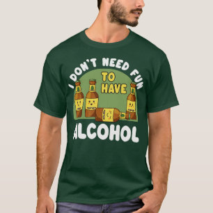 Schattigee Kawaii bierflesjes Grappig Alcohol Geze T-shirt