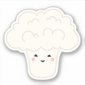 Schattigee kawaii bloemkool cartoon karakter stick sticker (Voorkant)