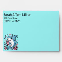 Schattigee Kawaii Blue Shark Baby shower Bubble Te