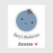 Schattigee Kawaii Blueberry met tekst Sticker (Vel)