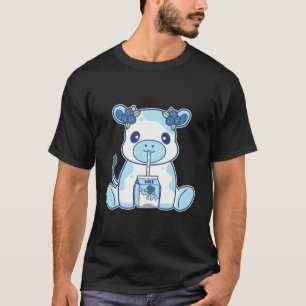 Schattigee Kawaii Blueberry Milk Koe T-shirt