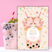 Schattigee Kawaii Boba Bubble Tea Axolotl verjaard Kaart