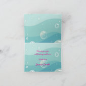 Schattigee Kawaii Boba haai onder het Zee Bedankkaart (Binnen)