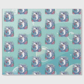 Schattigee Kawaii Boba Shark Ocean Vibes Pattern Cadeaupapier (Vlak)