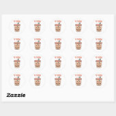 Schattigee Kawaii Boba Tea "Yum" Bubble Tea Sticke Ronde Sticker (Vel)