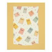 Schattigee Kawaii Boeken Glanzend Poster (Voorkant)