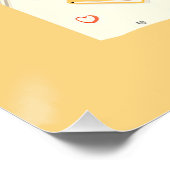 Schattigee Kawaii Boeken Glanzend Poster (Hoek)