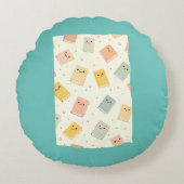 Schattigee Kawaii boeken rond kussen (Voorkant)