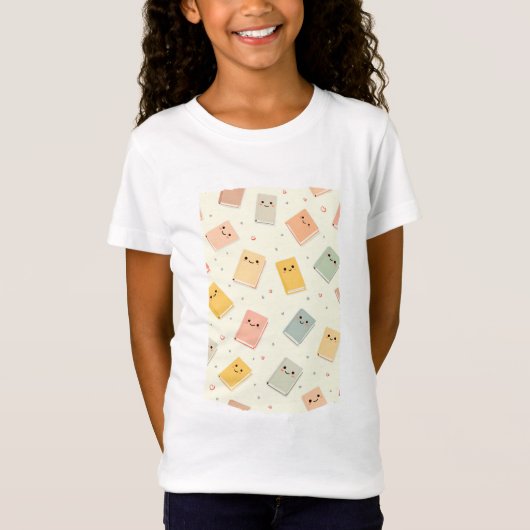 Schattigee Kawaii Boeken T-shirt (Voorkant)