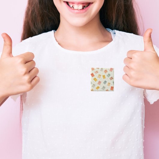 Schattigee Kawaii boeken Vierkante Button 5,1 Cm