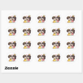 Schattigee Kawaii bruid en bruidegom - Sprookjesth Ronde Sticker (Vel)
