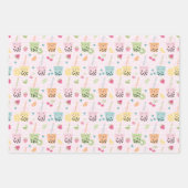 Schattigee Kawaii Bubble Tea pastelpatronen Inpakpapier Vel (Voorkant 2)