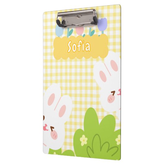Schattigee Kawaii Bunny Pastel Spring Flowers Klembord (Links)