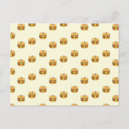 Schattigee kawaii burgers patroon op crème briefkaart