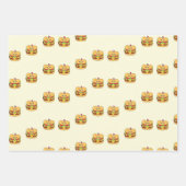 Schattigee kawaii burgers patroon op crème inpakpapier vel (Voorkant 3)